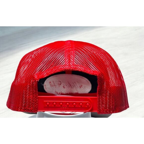 Alpha Chi Dallas Texas Retro Otto Red Mesh Trucker Hat - Adjustable Snapback Cap - Picture 3 of 5